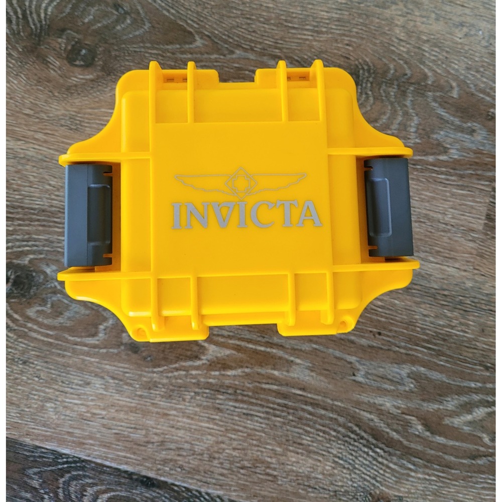 Invicta Watch Box Yellow Hard Protective Case Storage‎ Display Container #2